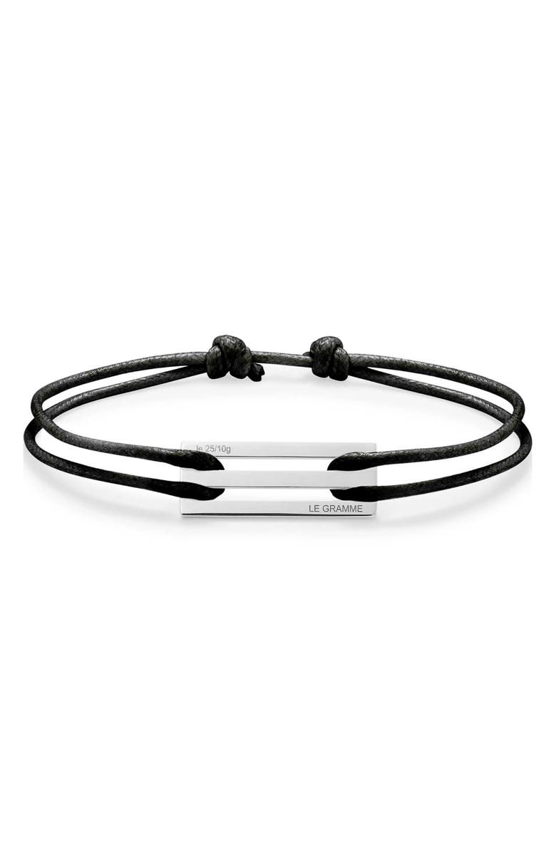 le gramme Men's 2.5G Polished Sterling Silver Cord Bracelet, Main, color,
