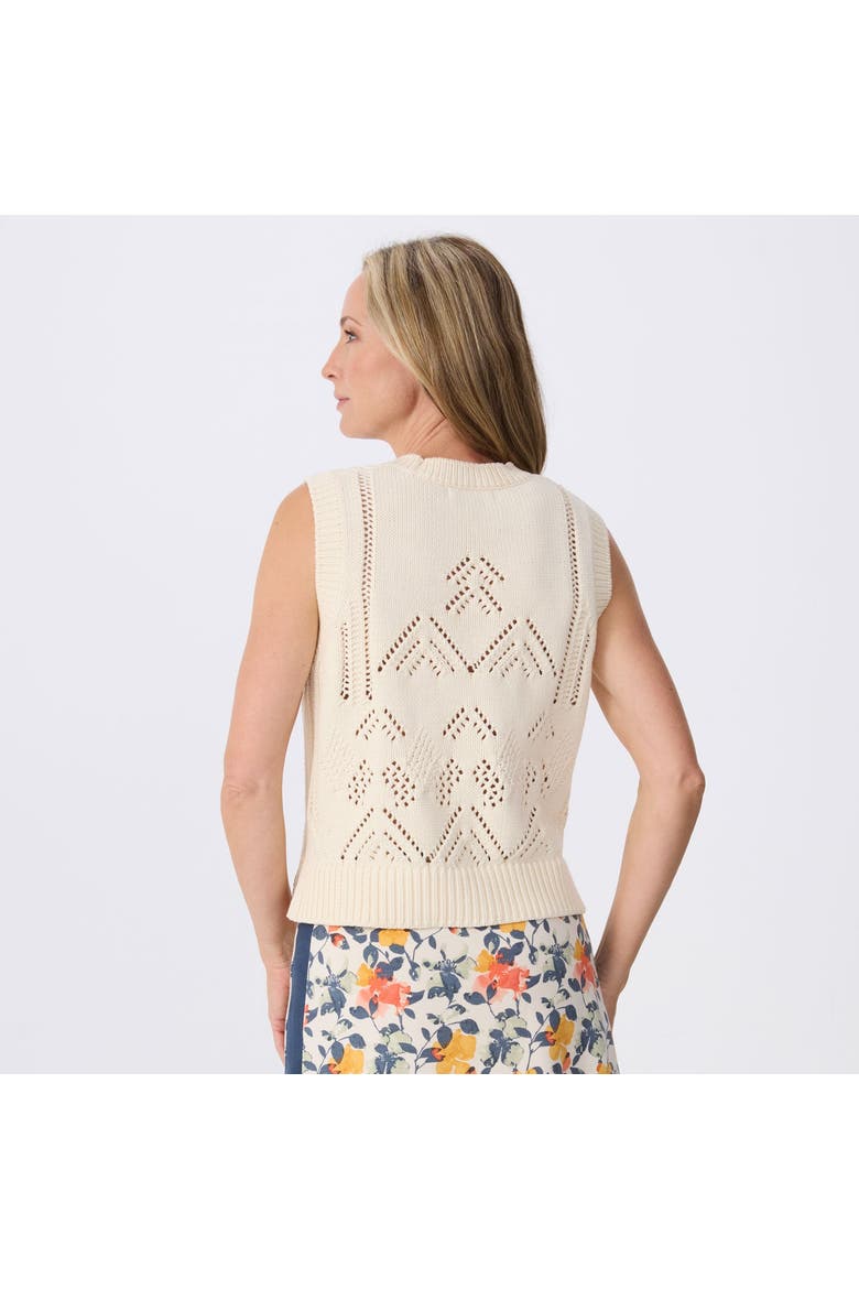 Camille Sleeveless Pointelle Sweater, Alternate, color, Birch