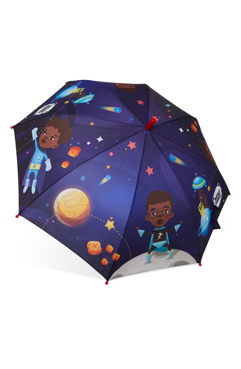 Woke Babies Kids' Superheroes in Space Umbrella, Alternate, color, 