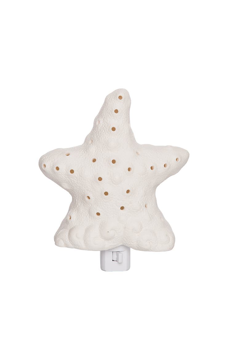 Sea Star Wall Plug-In Night Light, Main, color, White