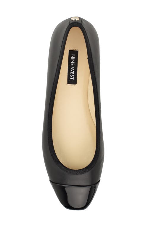 Nine West Ollin 9x9 Cap Toe Flat In Black