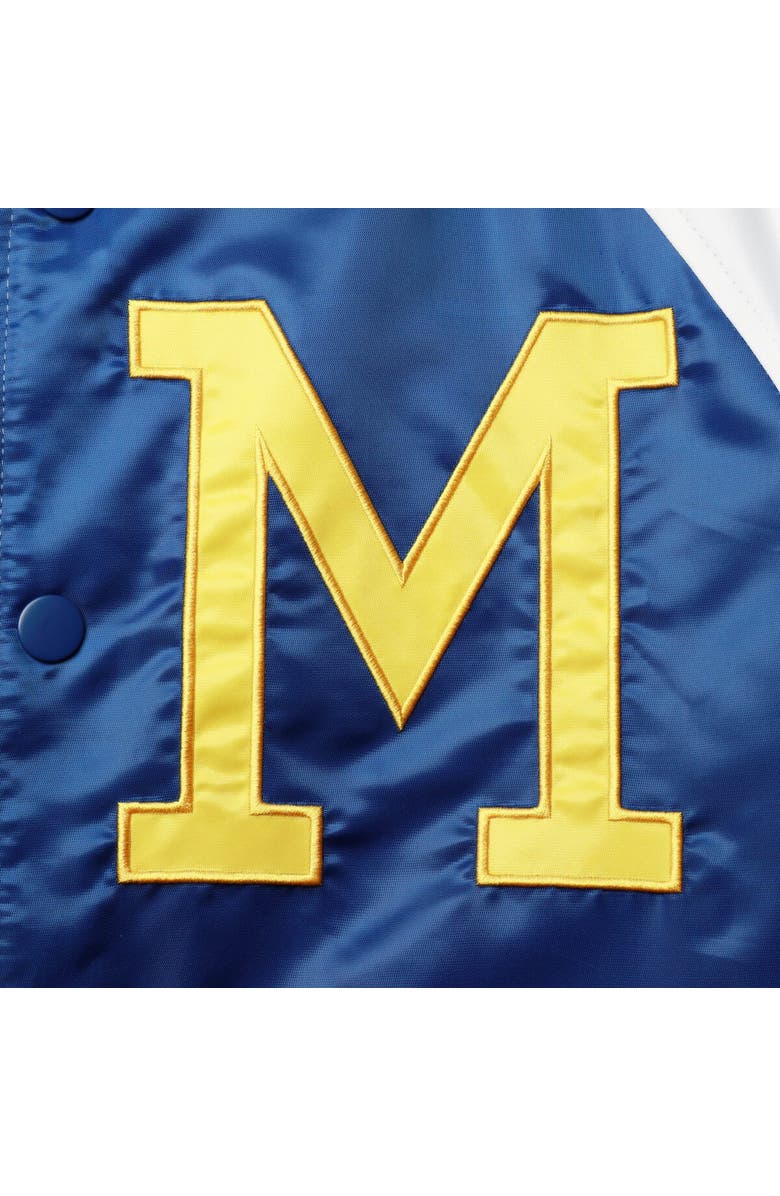 STARTER Men's Starter Royal/Gold Milwaukee Brewers Varsity Tri-Color Satin Full-Snap Jacket, Alternate, color, 