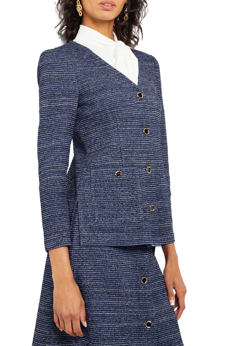 Misook Metallic Tweed Jacket, Alternate, color, 