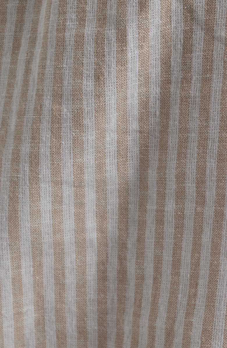 beachlunchlounge Bree Ruffle Linen & Cotton Top, Alternate, color, Khaki Sand