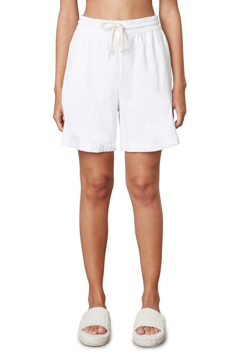 Nia Cotton Drawstring Boyfriend Shorts, Main, color, White