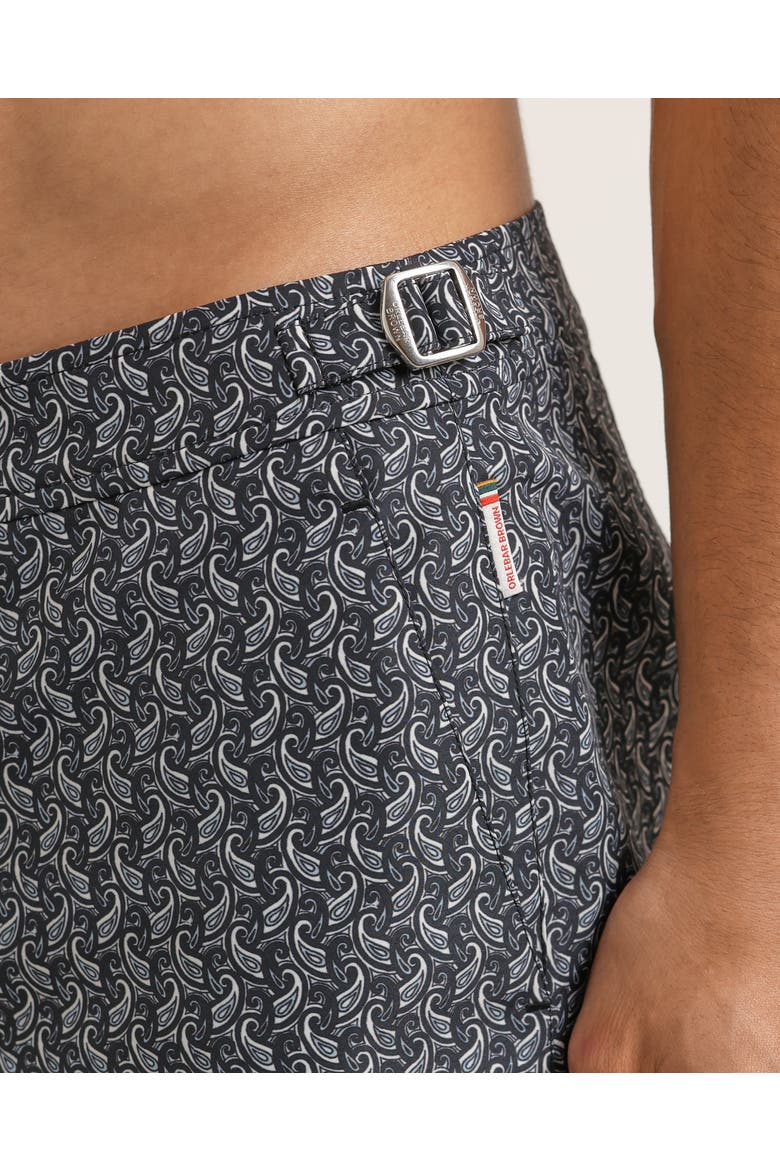 Bulldog Exclusive-Print Mid-Length Swim Shorts, Alternate, color, NIGHT IRIS