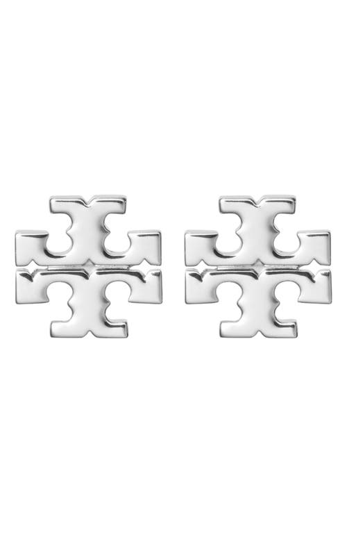 Tory Burch Small Icon Stud Earrings in Tory Silver at Nordstrom