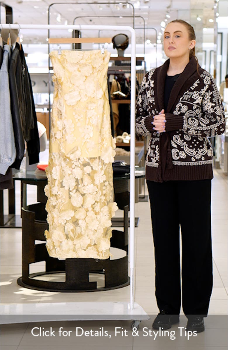 Floral Embroidery Strapless Dress, sales video thumbnail