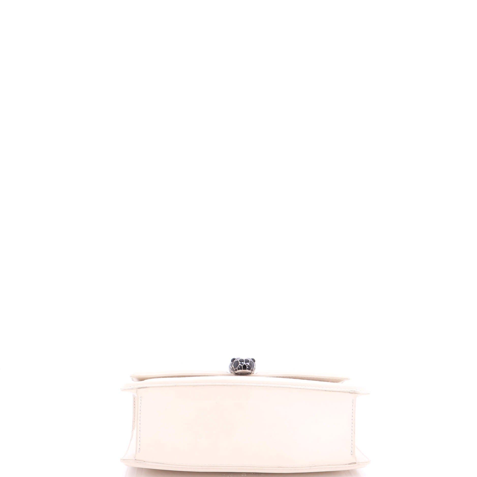 Serpenti Forever Shoulder Bag Quilted Leather Small, Alternate, color, White
