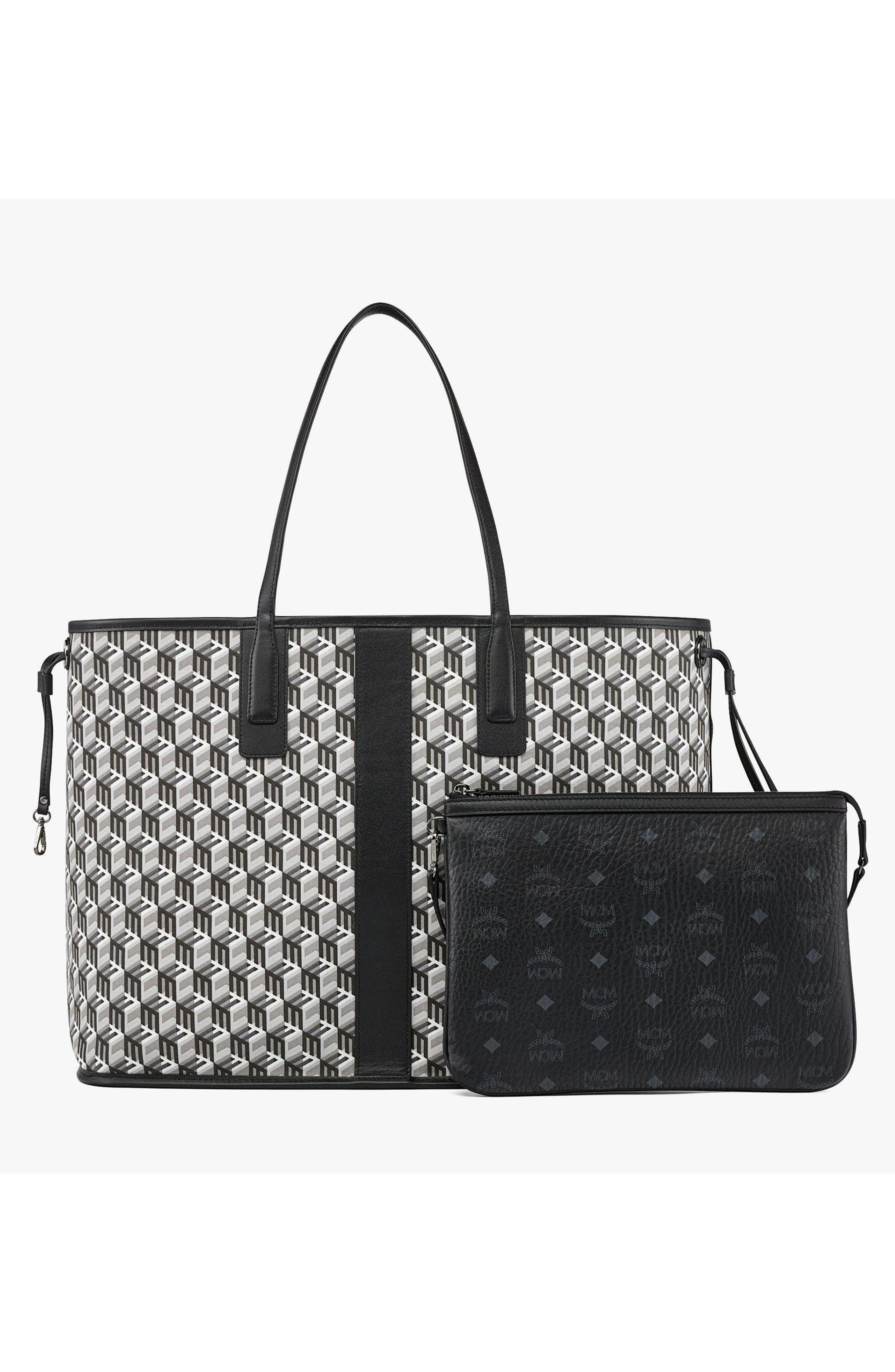 MCM Large Reversible Liz Shopper in Visetos, Alternate, color, 