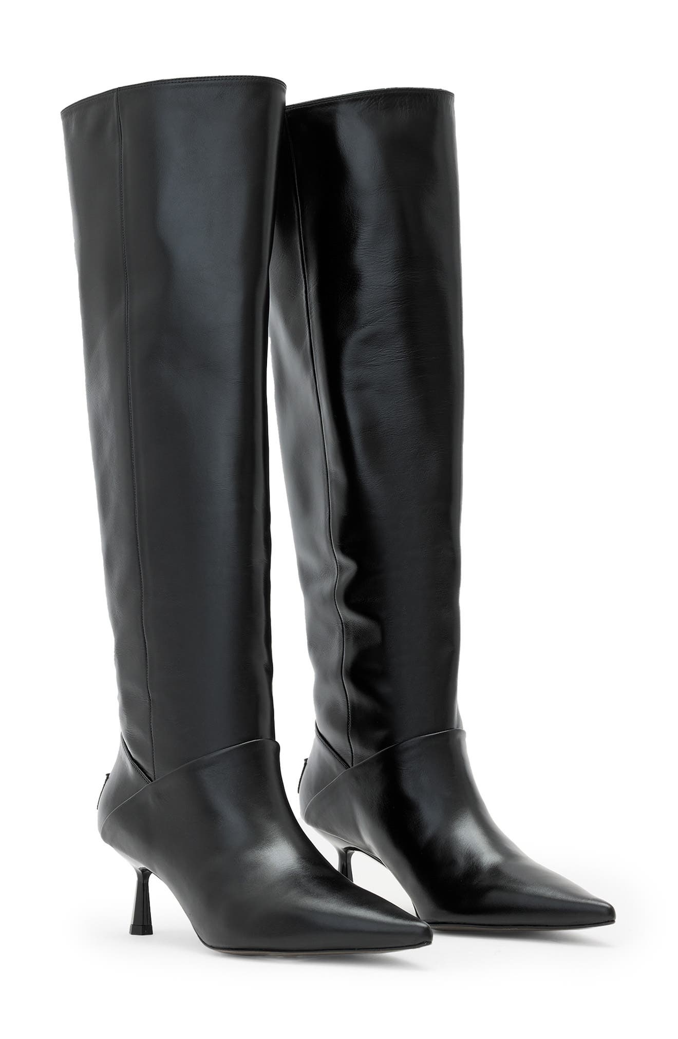 AllSaints Odyssey Knee High Boot, Main, color, Black