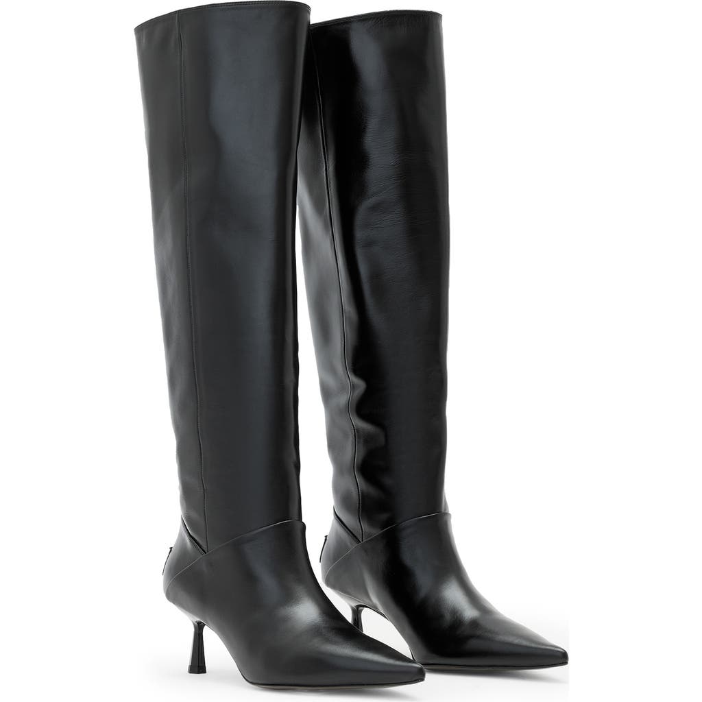 Allsaints Odyssey Knee High Boot In Black