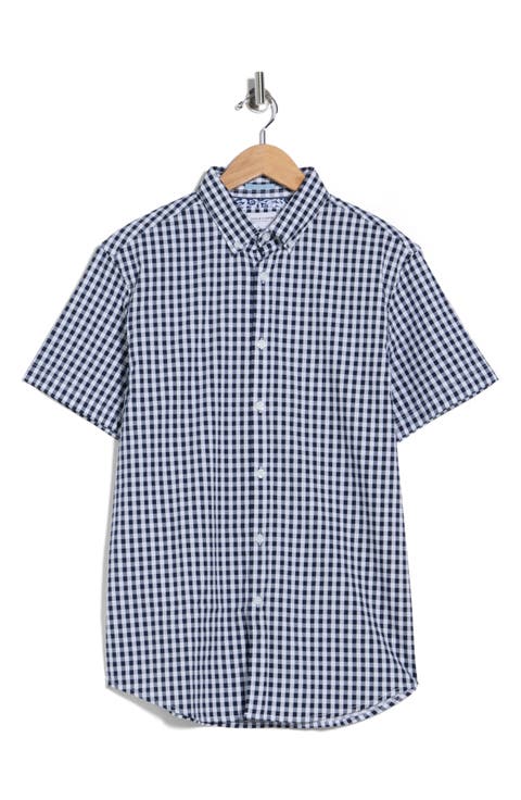 Gingham Short Sleeve Button-Down Shirt
