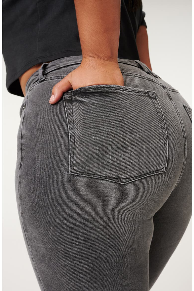 Good Classic Raw Hem Slim Jeans, Alternate, color, BLACK170