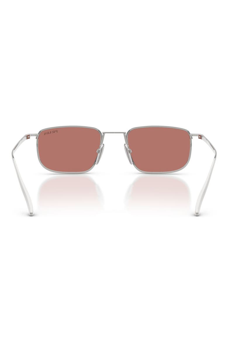 49mm Pillow Sunglasses, Alternate, color, SILVER / BORDEAUX