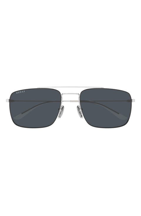 59mm Polarized Gradient Rectangular Sunglasses