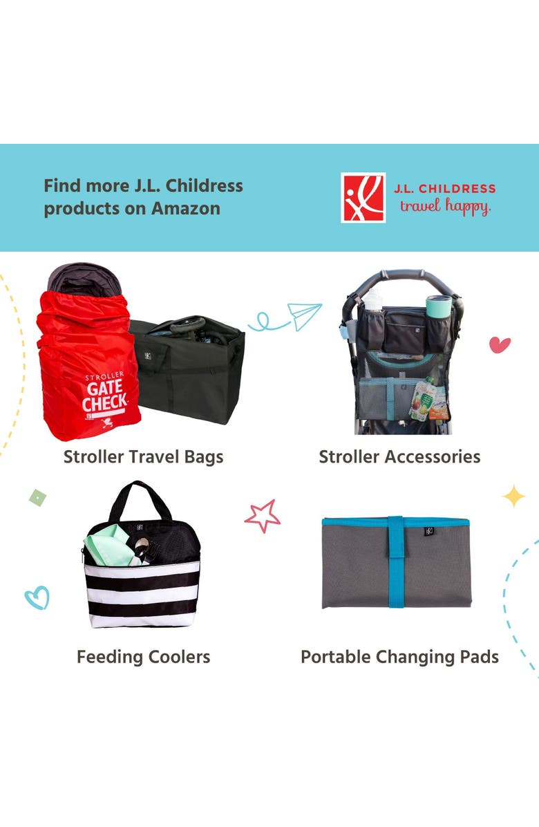 J.L Childress J.L. Childress Gate Check Bag for Single & Double Strollers, Neon Yellow, Height 46", Alternate, color, Black