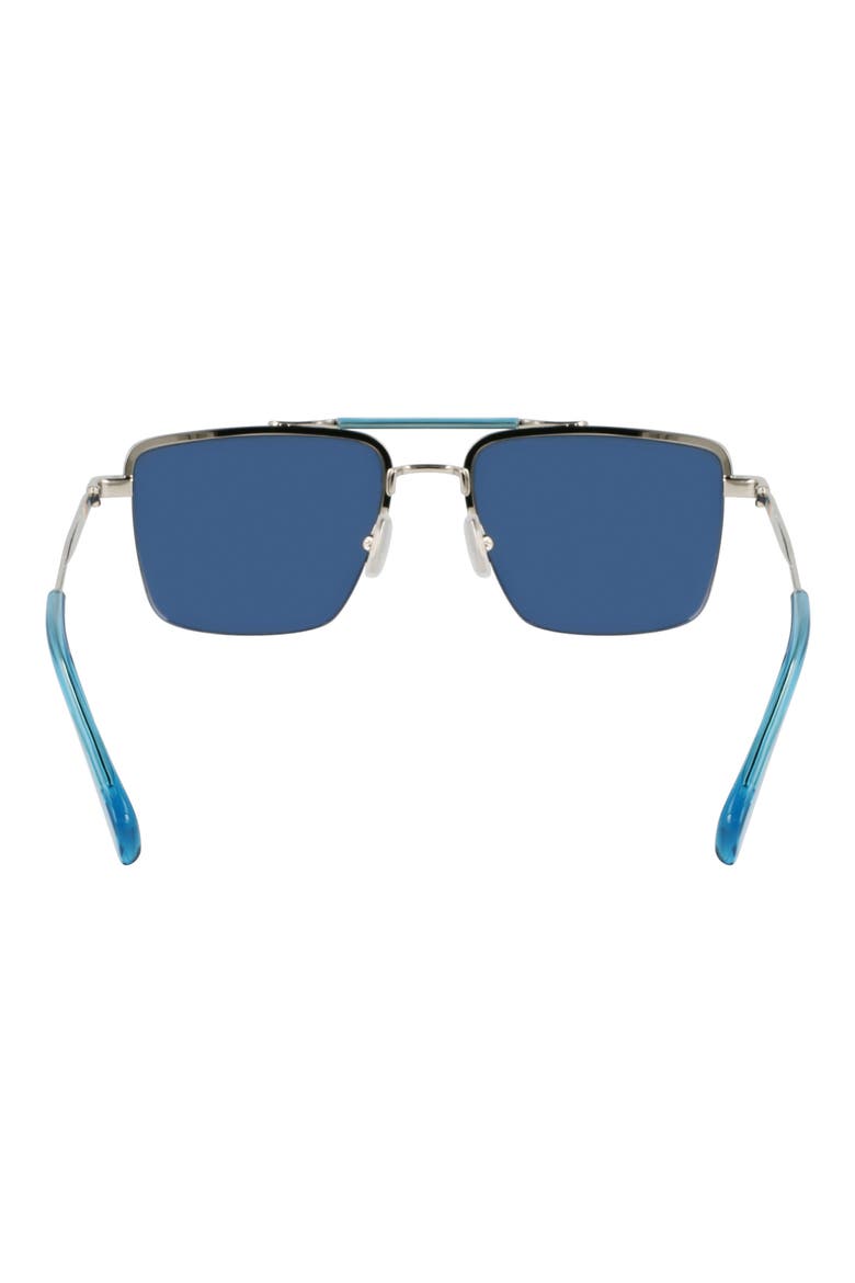 Landor 55mm Rectangular Sunglasses, Alternate, color, SILVER/ BLUE