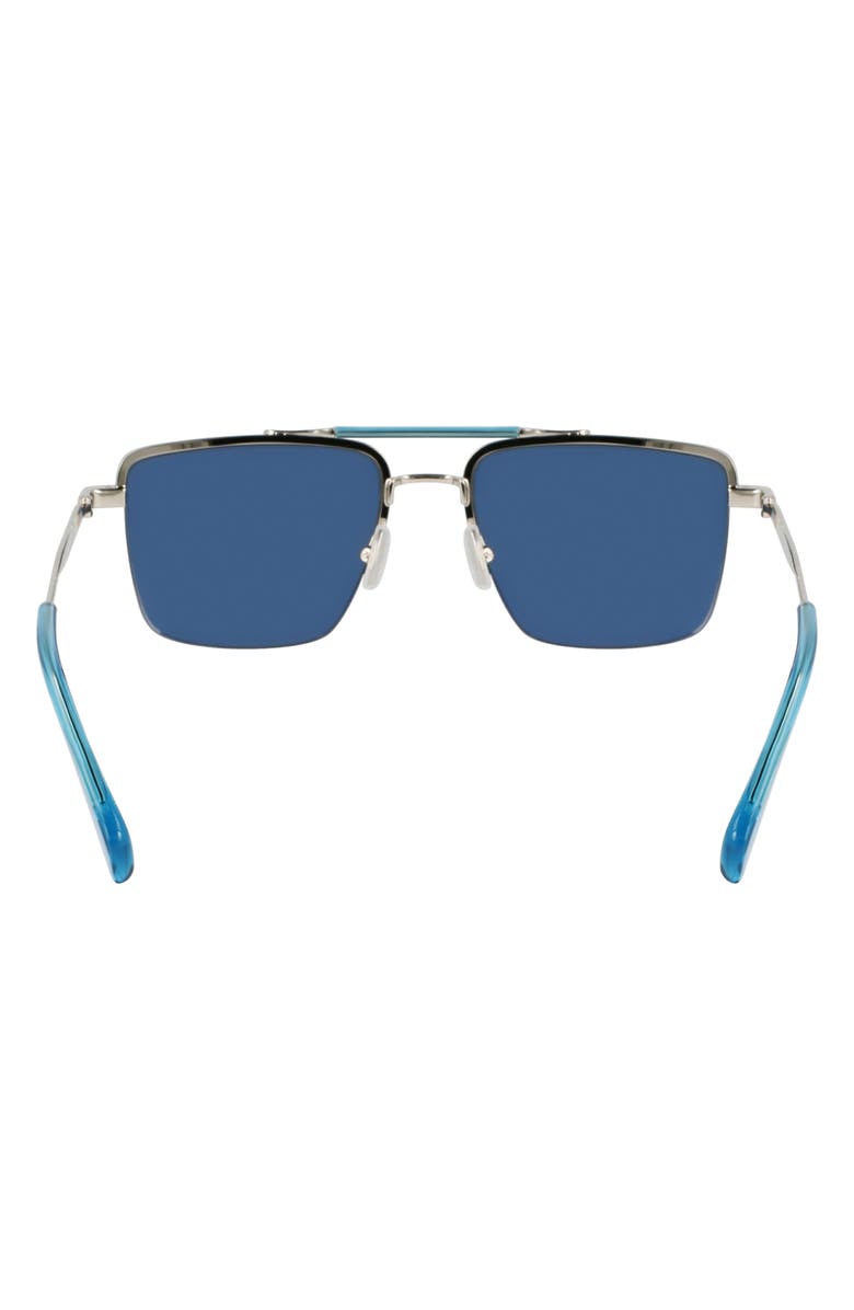 Paul Smith Landor 55mm Rectangular Sunglasses, Alternate, color, Silver/ Blue