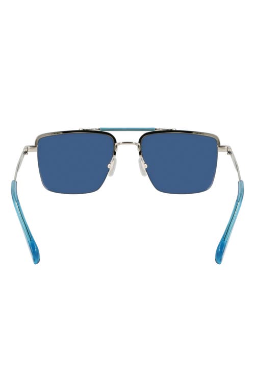 Paul Smith Landor 55mm Rectangular Sunglasses In Silver/blue