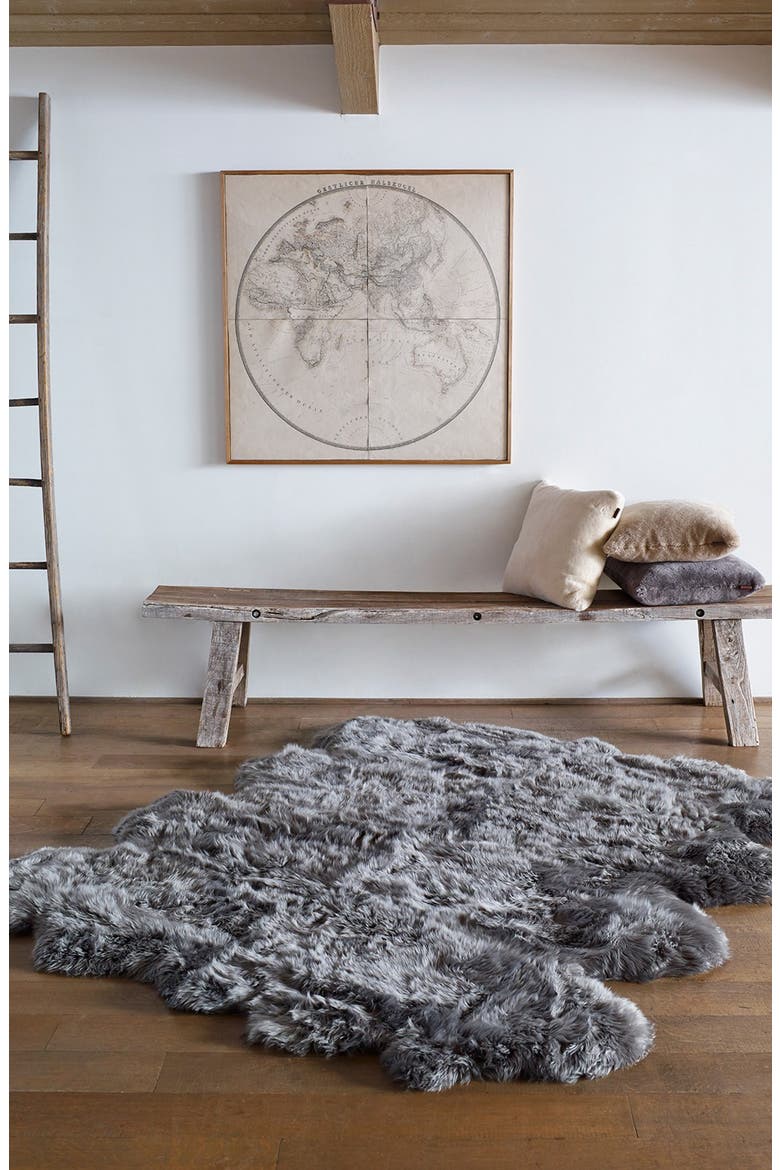 Genuine Sheepskin Rug, Alternate, color, GREY