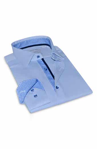 LEVINAS Tailored Fit Solid Cotton Dress Shirt