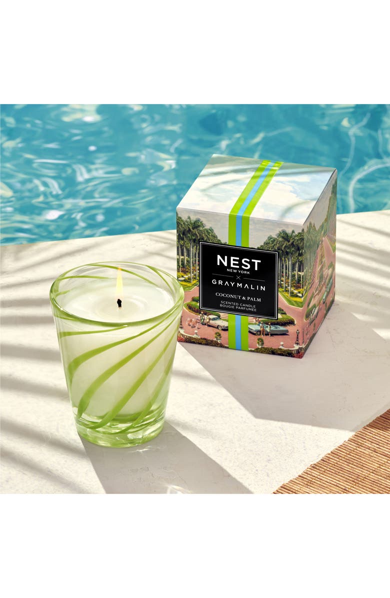 NEST New York x Gray Malin Coconut & Palm Scented Candle, Alternate, color, 