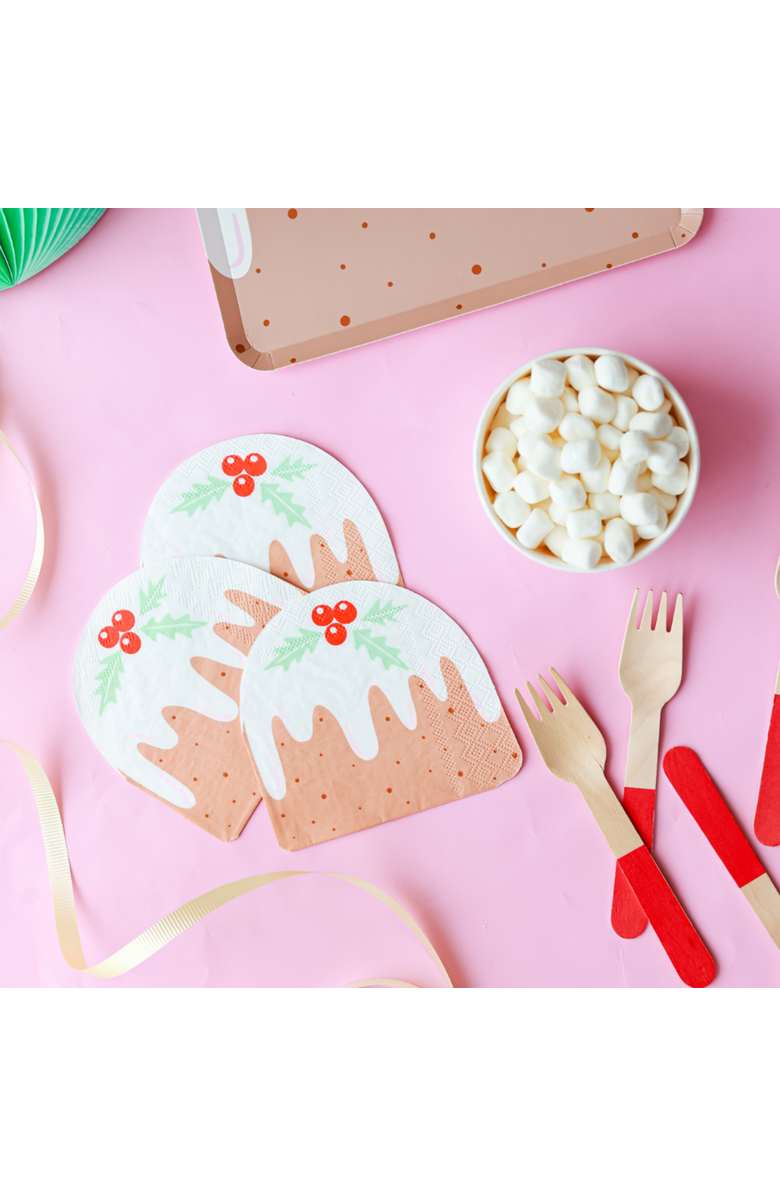 Daydream Society Baking Spirits Bright Christmas Figgy Pudding Petite Napkins, Alternate, color, Assorted Pre-Pack