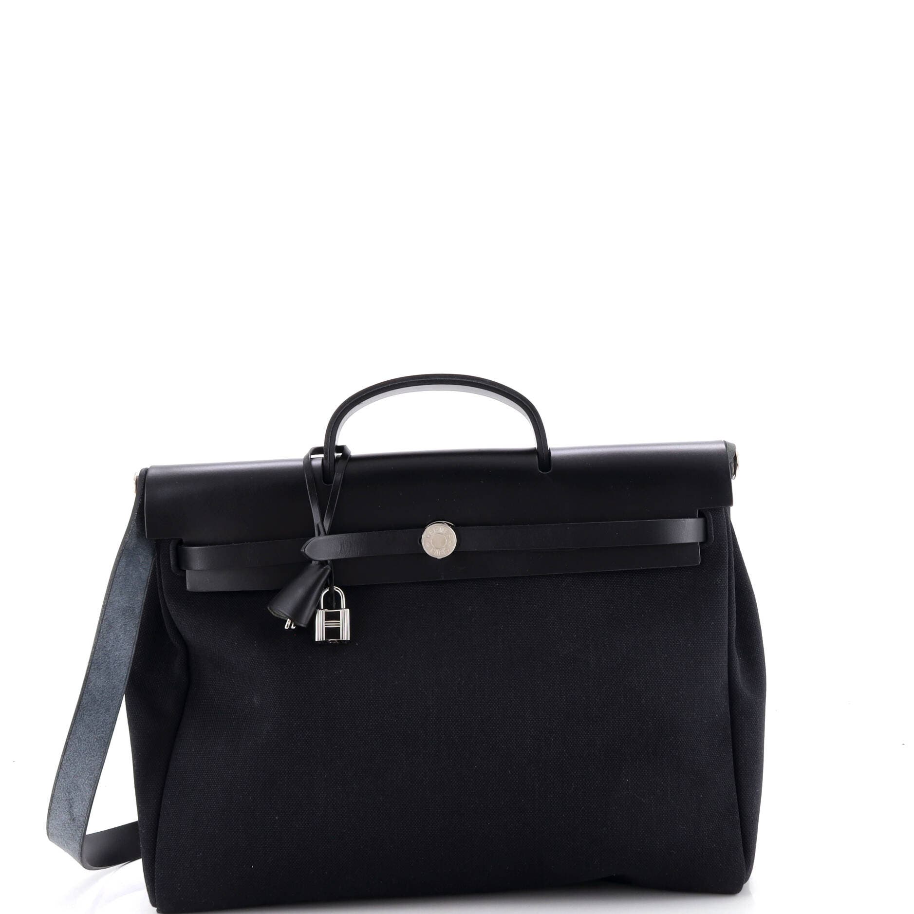 Herbag Zip Leather and Toile 39, Main, color, Black