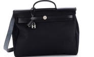 Pre-Owned Hermes Herbag Zip Leather and Toile 39