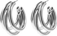 DLORIA Serenity Triple Hoops Trio Huggie Hoop Earrings