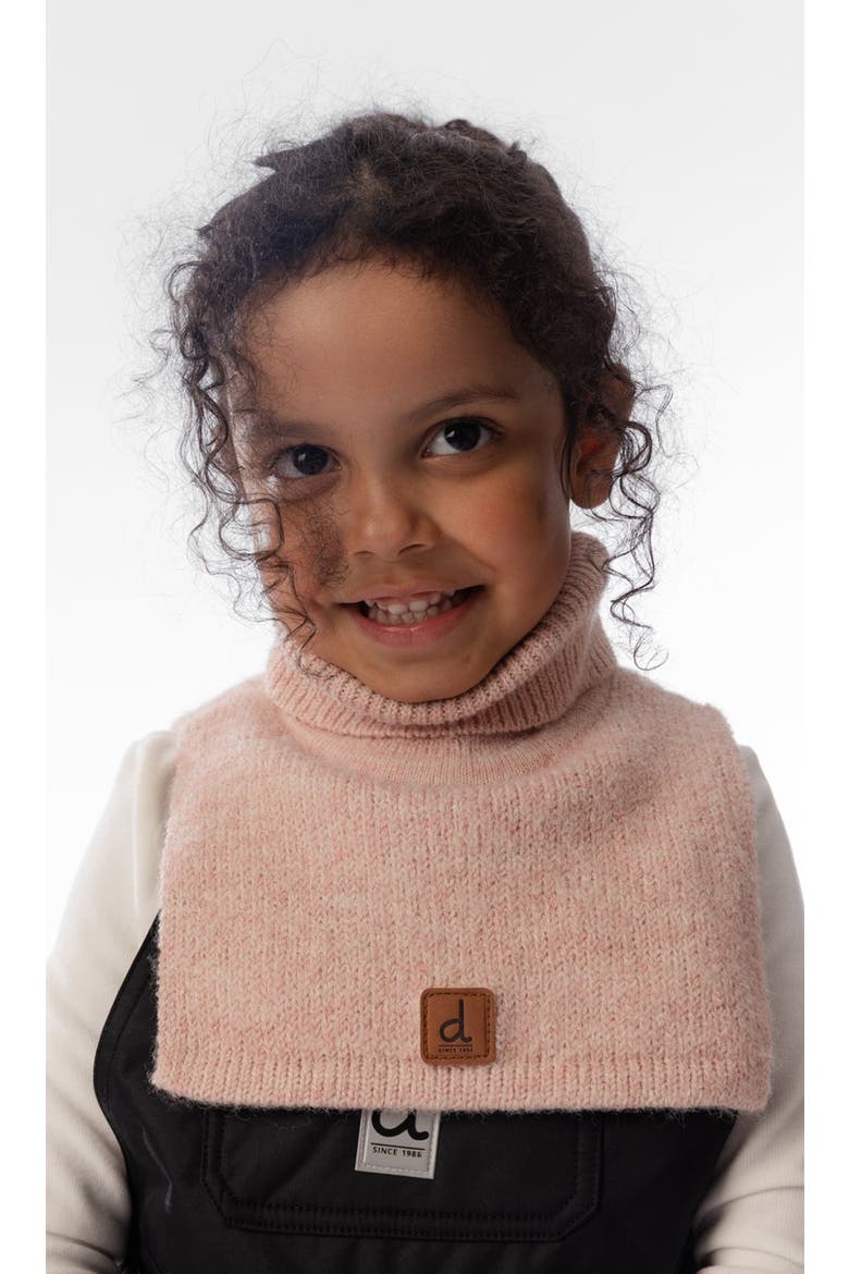 Girl Knit Fleece Lined Foldover Turtle Neckwarmer, Alternate, color, Pale Dusty Pink
