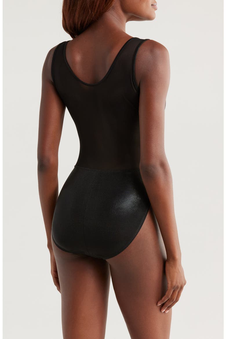 Dash Dash Mesh Inset One-Piece Swimsuit, Alternate, color, BLACK/ BLACK MESH