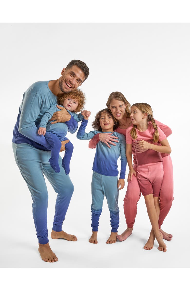 Leveret Kids Short Sleeve Cotton Tie Dye Matching Family Pajamas, Alternate, color, Tie Dye Blue
