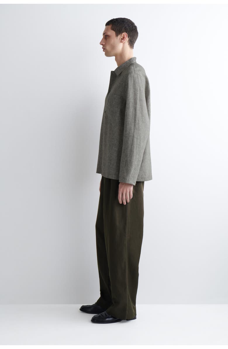 COS Linen Relaxed Shirt, Alternate, color, Gray Mélange