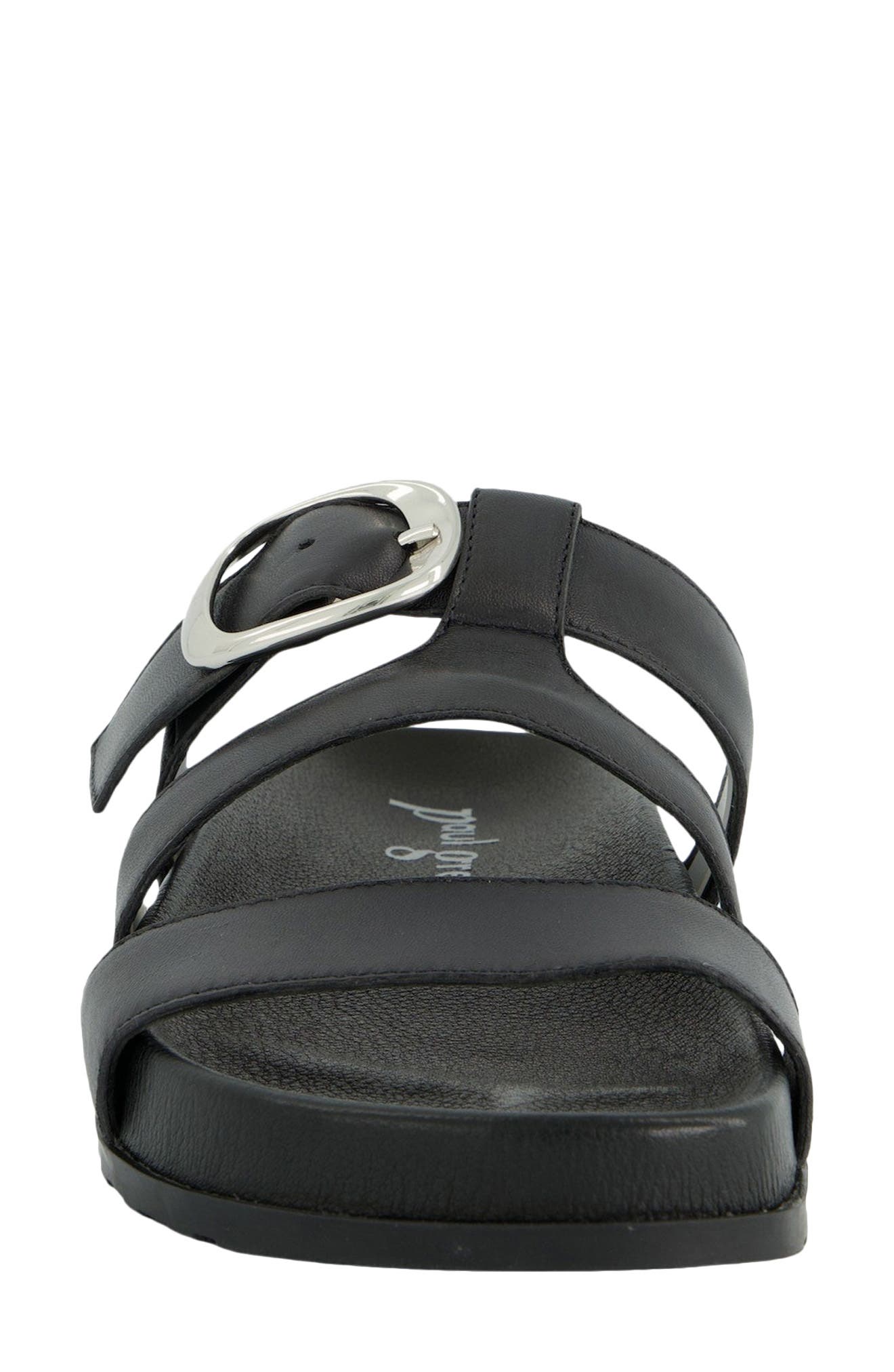 Paul Green Diego Platform Slide Sandal, Alternate, color, Black Soft Leather