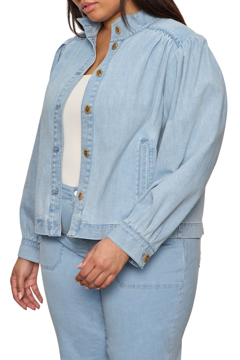 Button-Up Denim Jacket, Alternate, color, PURPLE WHISPER