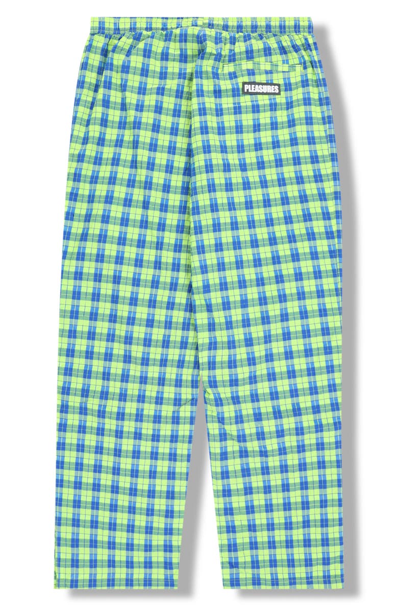 PLEASURES x Boiler Room Practice Plaid Track Pants, Alternate, color, Neon
