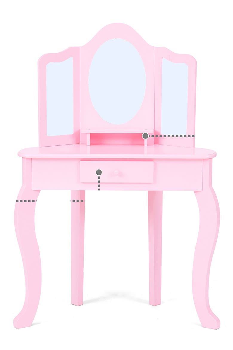 Fantasy Fields Vanity & Stool, Alternate, color, PINK