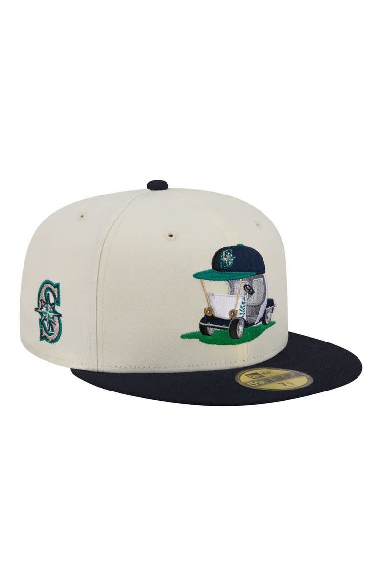 New Era Men's New Era  Cream/Navy Seattle Mariners Bullpen Cart 59FIFTY Fitted Hat, Main, color, Cream