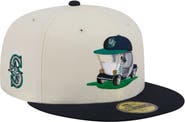 New Era Men's New Era Cream/Navy Seattle Mariners Bullpen Cart 59FIFTY Fitted Hat