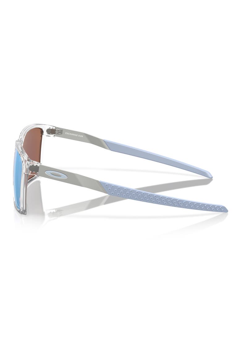 Exchange Sun 56mm Polarized Rectangle Sunglasses, Alternate, color, CLEAR
