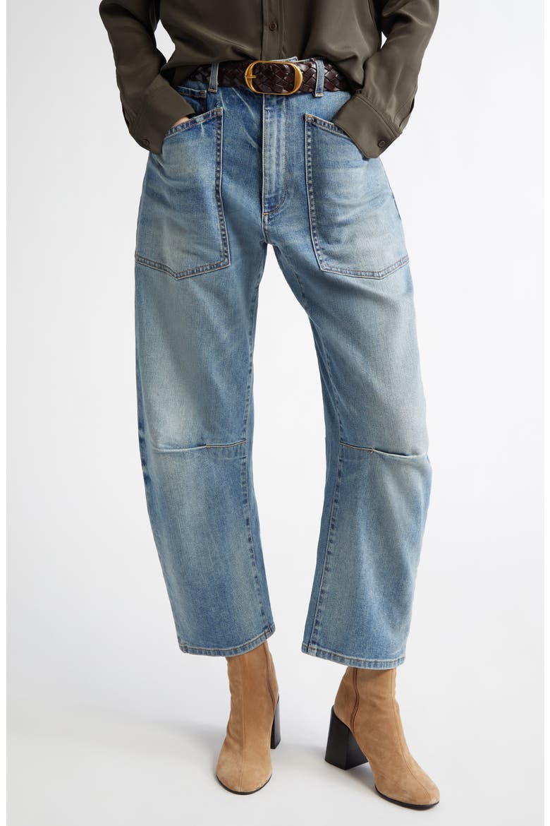 Shon High Waist Barrel Leg Jeans, Main, color, SUMMER WASH