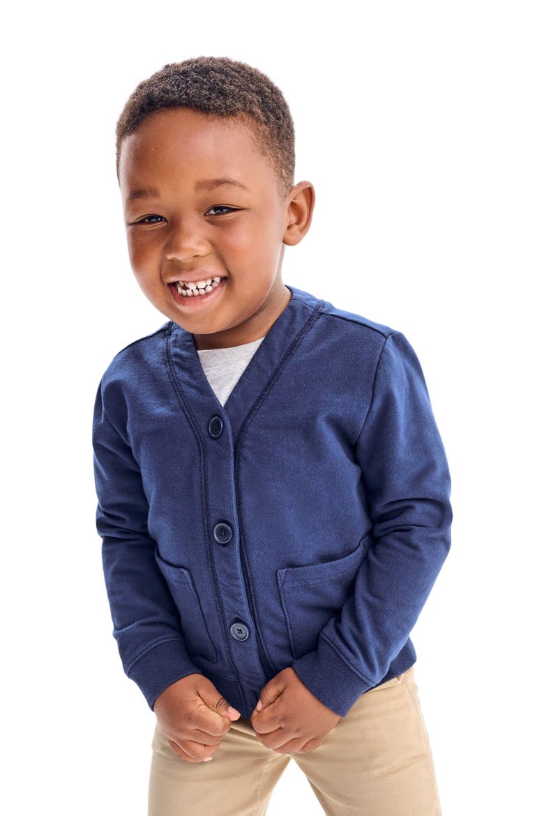 Kids Sweatshirt Cardigan, Alternate, color, Navy