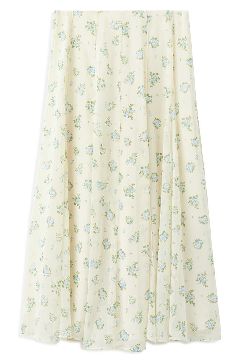MANGO Falda Godet Pleat Skirt, Alternate, color, Off White