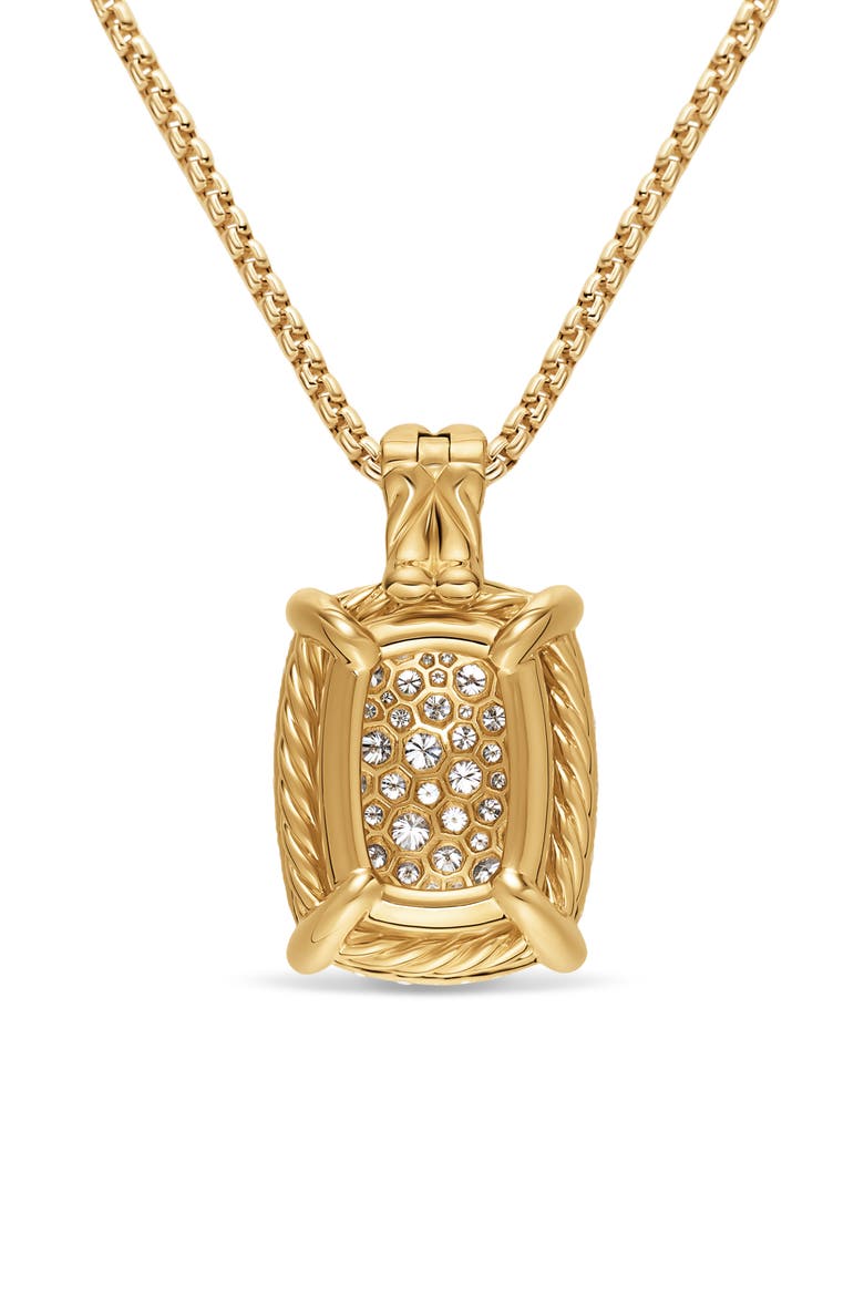 Chatelaine Elongated Pendant Necklace in 18K Gold with Diamonds, Alternate, color, GOLD