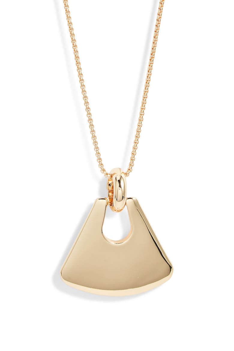 Curved Charm Pendant Necklace, Main, color, GOLD