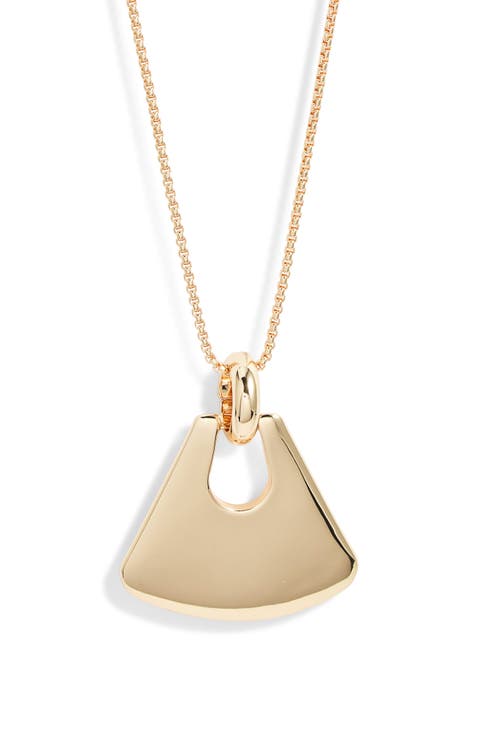 Curved Charm Pendant Necklace