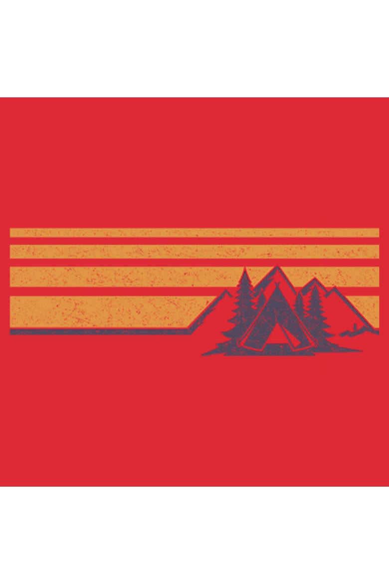 Men's Lost Gods Retro Camping Tent Scene  Graphic T-Shirt, Alternate, color, Red Heather