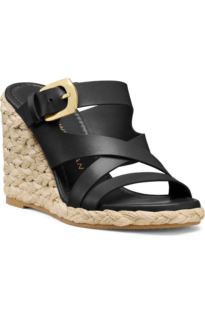 Stuart Weitzman Sai Espadrille Wedge Sandal, Main, color, Black